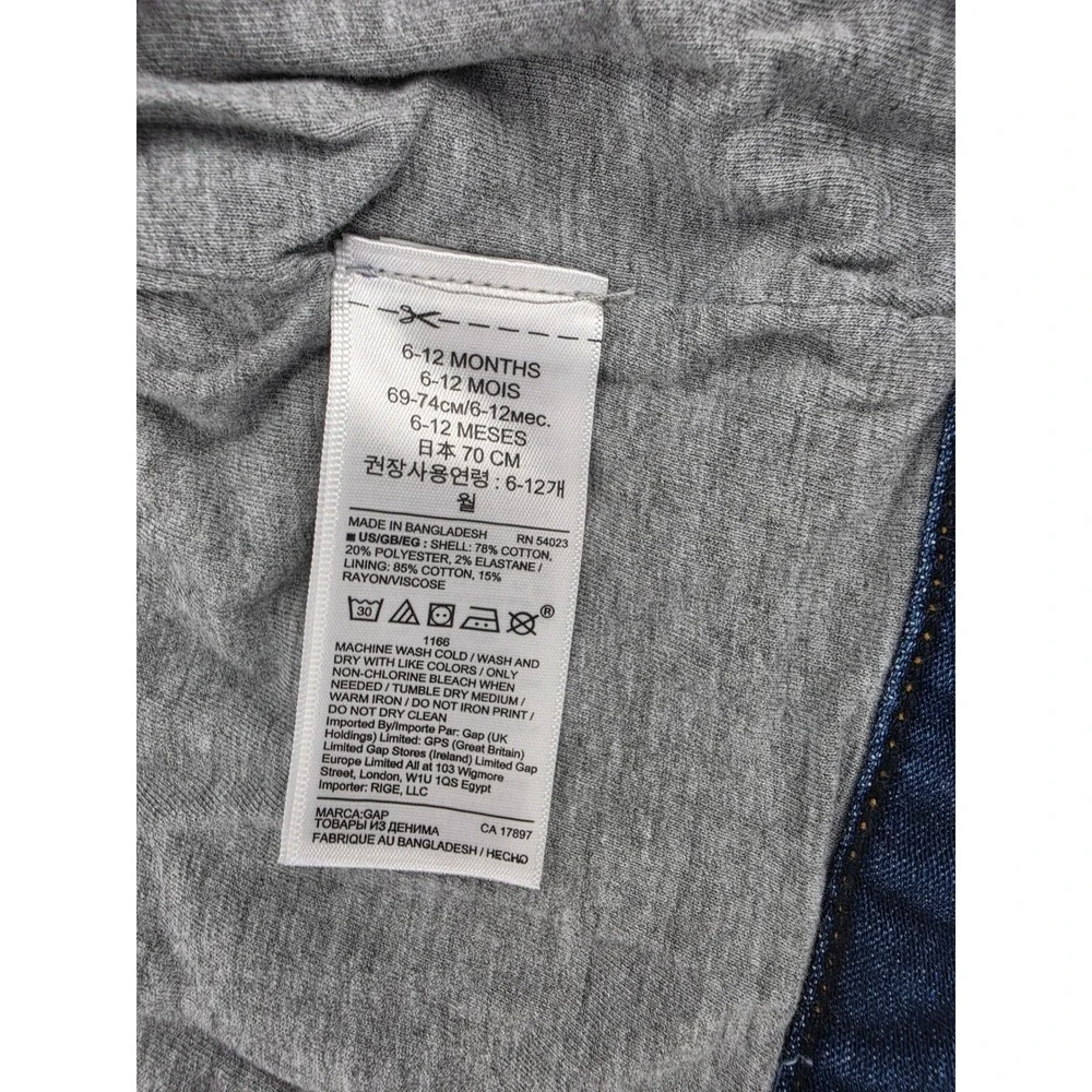 Baby Girl Denim Lot Gap Jacket Jeans OshKosh Overall Dress 4 Pieces 6-12 Months